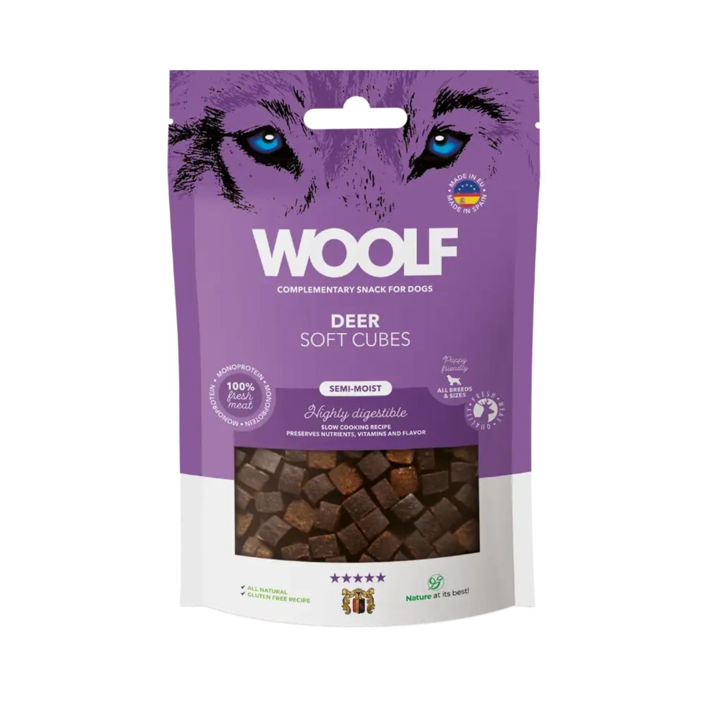 Woolf Soft Cubes Deer 100g
