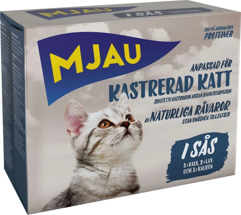 Mjau - Våtfôr i Saus - Multipakke