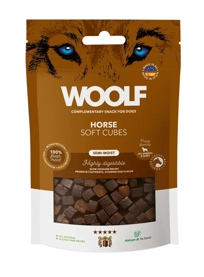 Woolf Soft Cubes Horse 100g