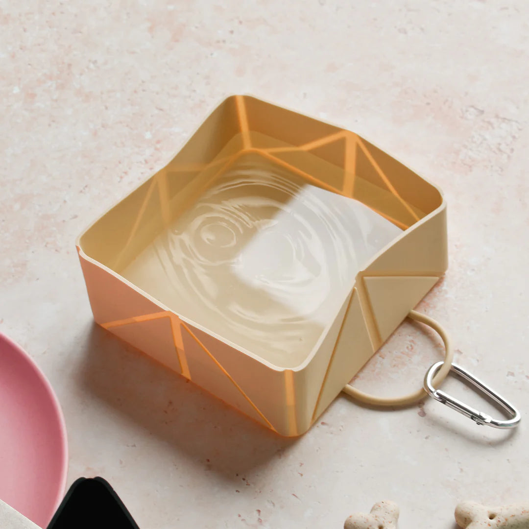 CocoPup Sammenleggbar Reiseskål - Beige