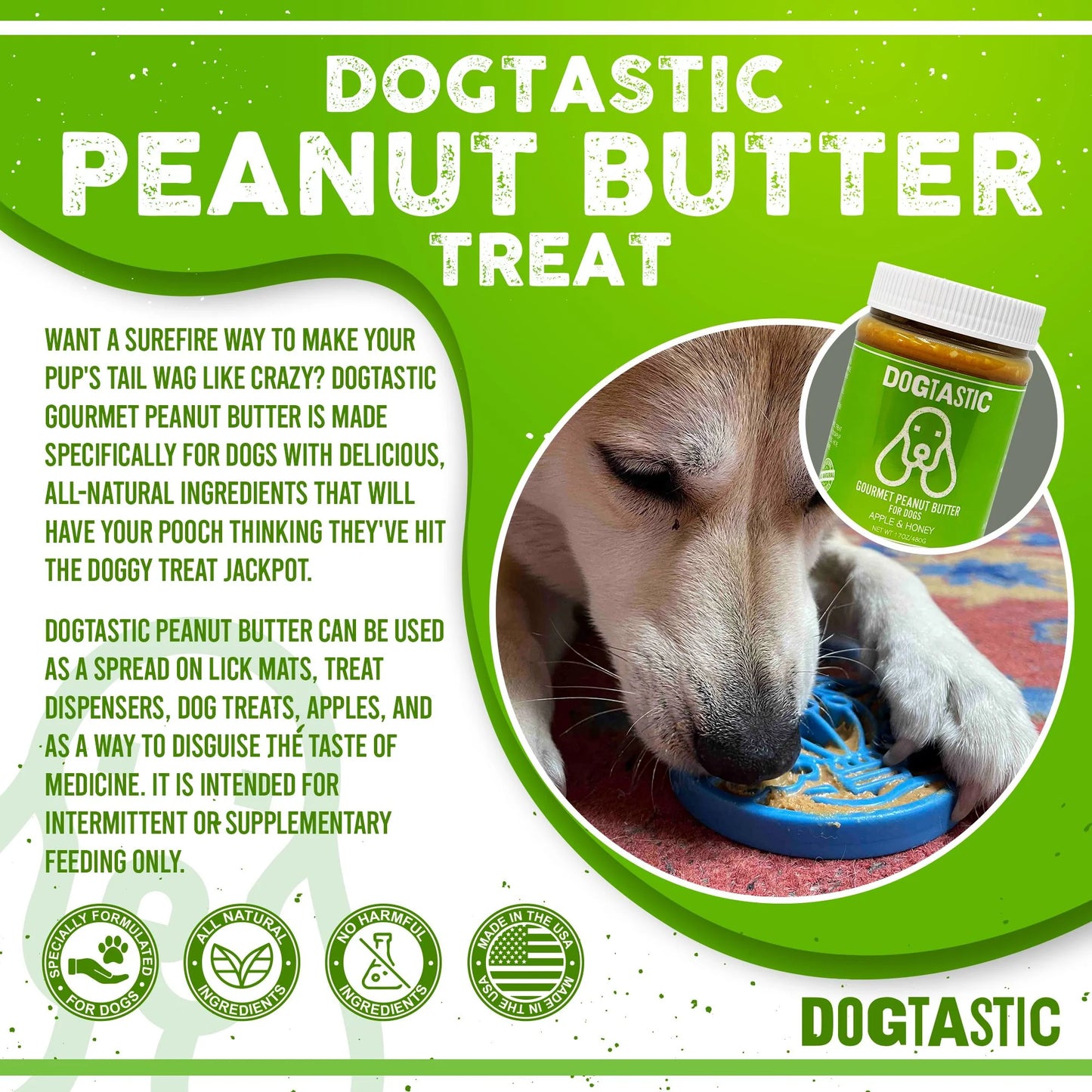 Dogtastic Peanøttsmør - eple og honning