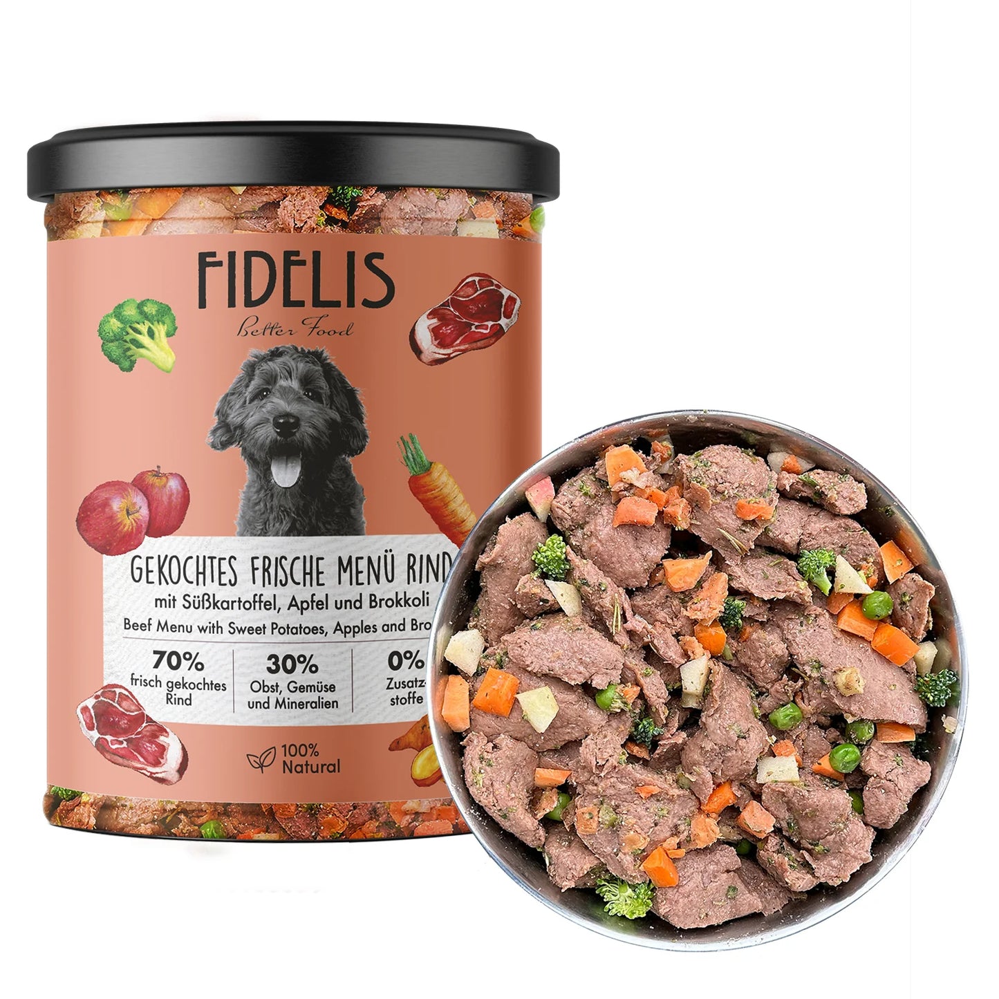 Fidelis/Sana Dampkokt Hundefôr - Storfe