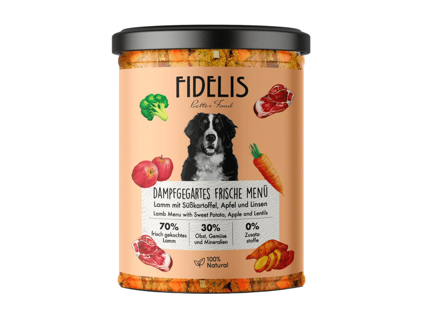 Fidelis Dampkokt Hundefôr - Lam