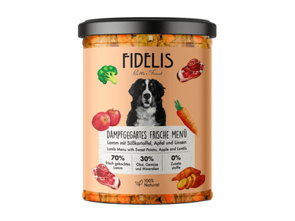 Fidelis Dampkokt Hundefôr - Lam