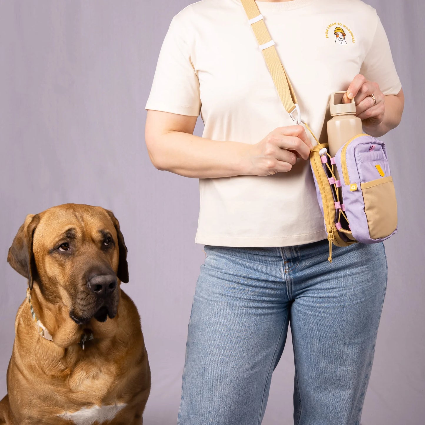 Woolly Wolf Hydration Shoulder Bag - Lavendel